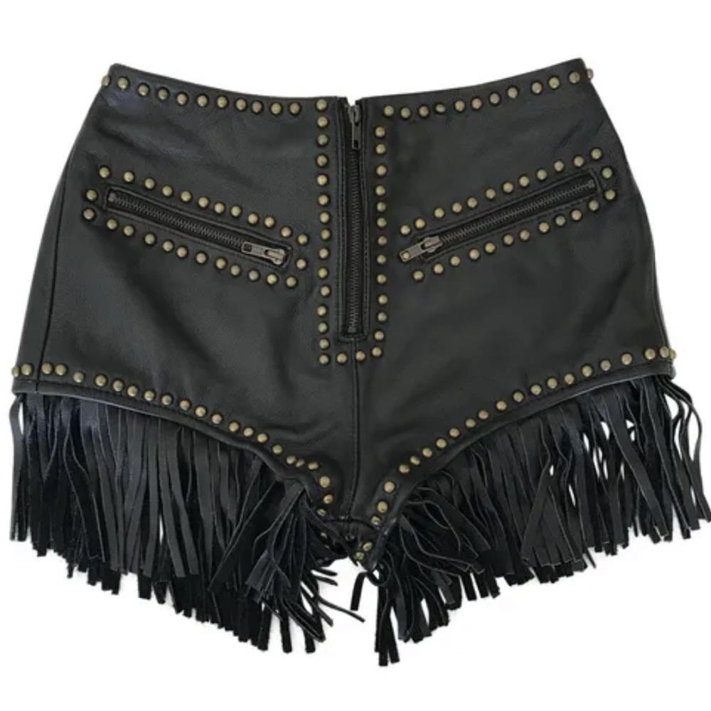 Leather shorts